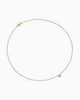 Chatelaine® Teen Necklace in 18K Yellow Gold with Turquoise, 4mm